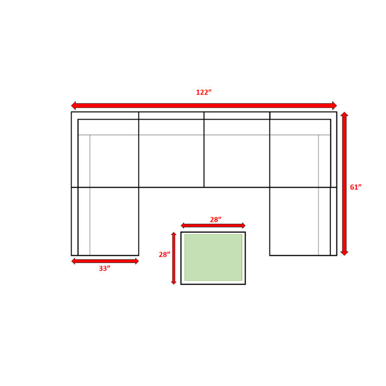 LivingSourceInternational Fully Assembled 7 Piece Rattan Sectional